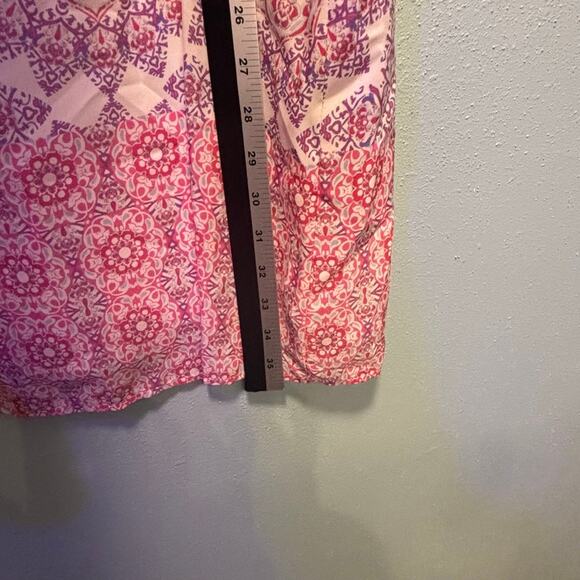 Women's Everly White Pink Purple Patterned Sleeveless Shift Dress Size L - Picture 6 of 7